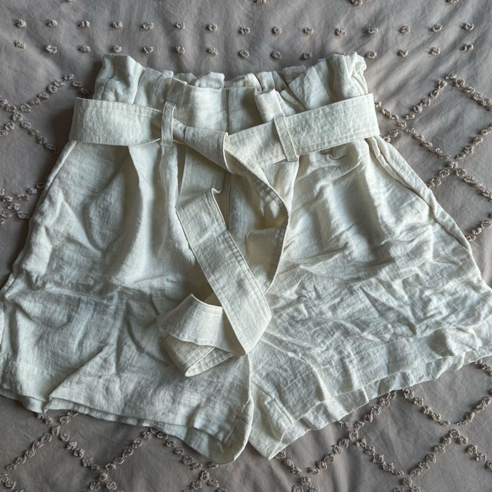 a new day Cream Textured Fabric Shorts